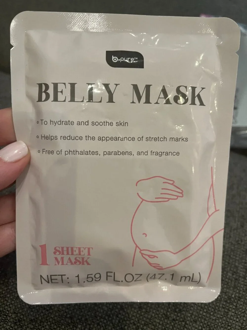 Belly Masks (Set of 3) Hydrating Soothing Stretch Mark Care B-Pure (THREE)